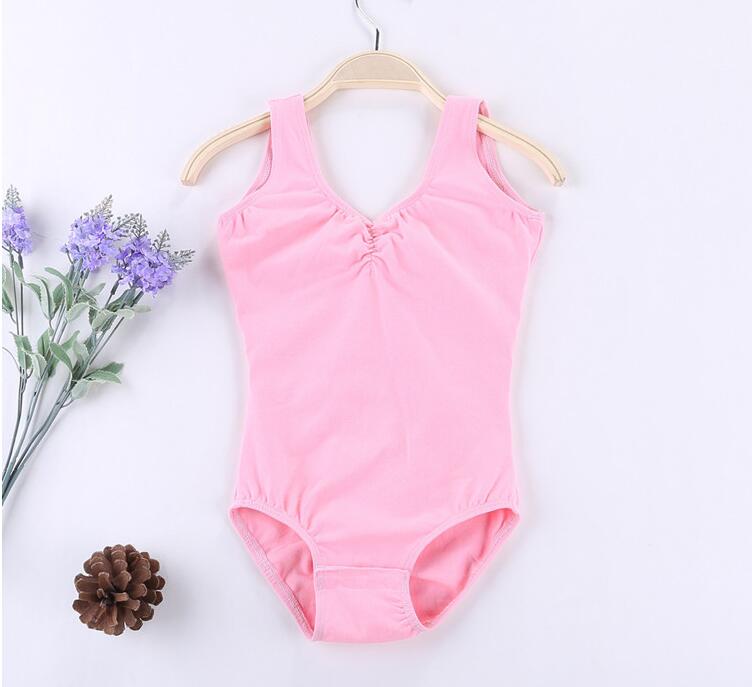 Vêtements de gymnastique de danse de Ballet pour filles, justaucorps de base sans manches, noir, blanc, rose, taille 100cm-140cm,: Pink / 140cm height girl