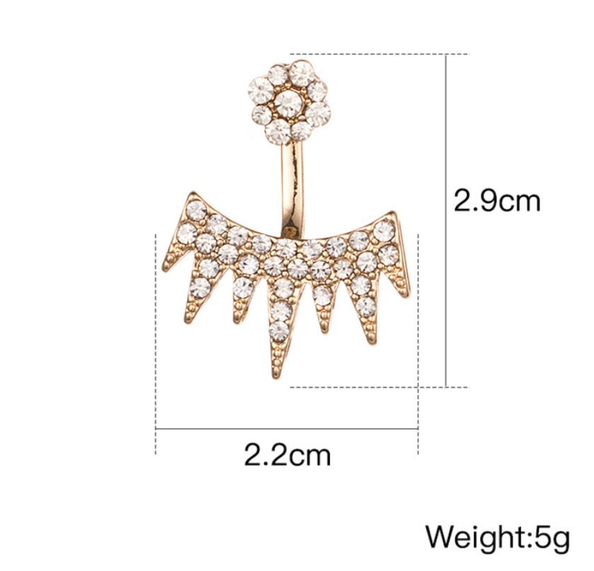Hfarich Korean Jewelry Crystal Front Back Double Sided Earrings For Women Earring Jacket Piercing Earing Koyle
