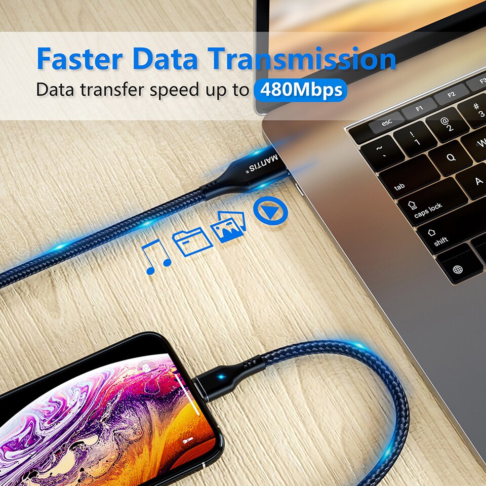 ZRSE Magnetic Micro Usb Cable For Iphone Samsung 3A Fast Charging Data Wire Cord Magnet Charger Usb Type C Mobile Phone Cable