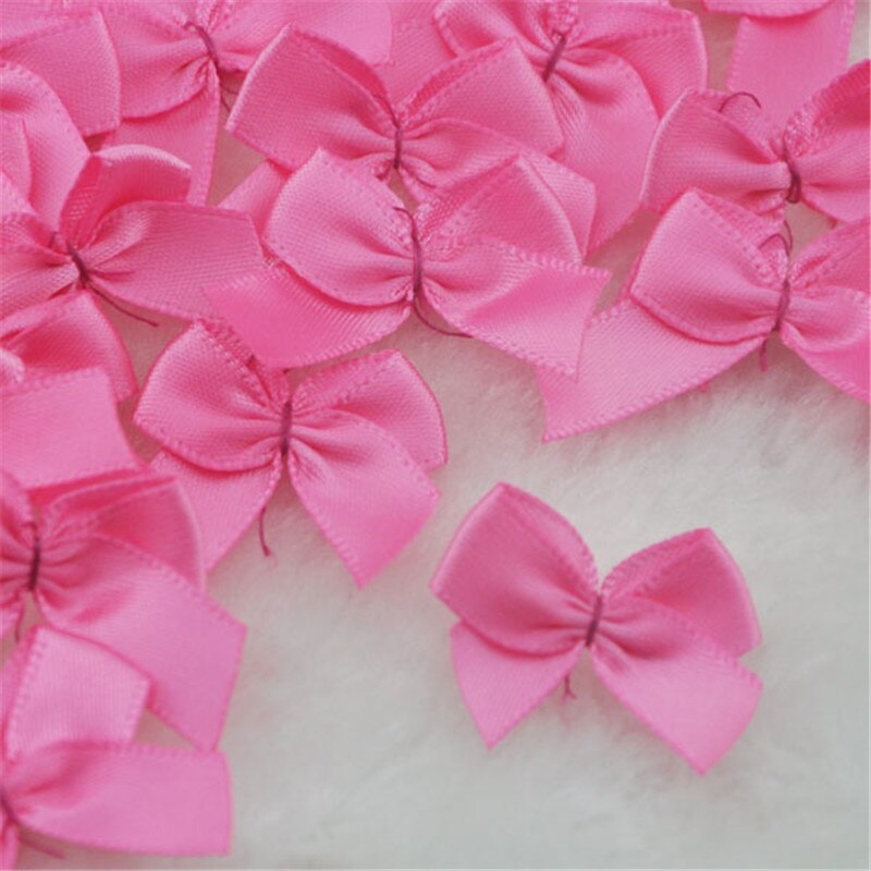 100pcs Mini Satin Ribbon Flowers Bows Craft Wedding Decoration Upick A176