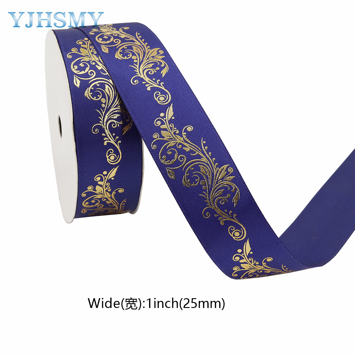 1 Inch Goudfolie Satijnen Lint Gedrukt Bloem Voor Diy Craft Cadeaupapier Bruiloft Verjaardag Party Decoratie 5 Yards: Laser Bright / M