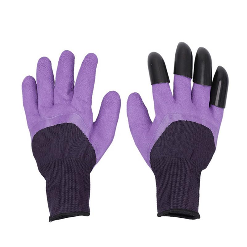 Guantes de jardín con garras, manoplas de goma de plástico ABS para jardinería, excavación, plantación, producto duradero para el hogar, 1 par: 01 4 Claws
