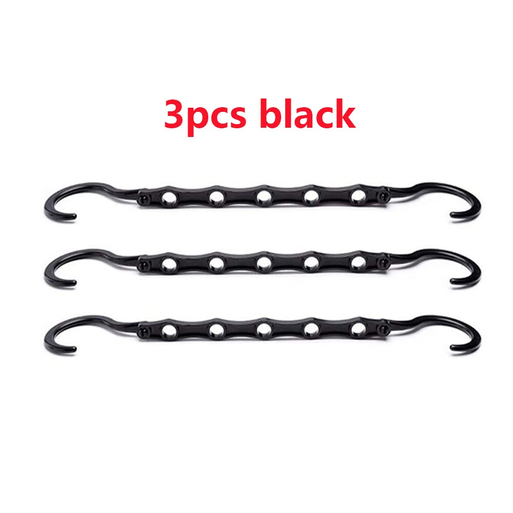 Cintres magiques pour vêtements lourds, organisateur de placard, gain de place, séchage multi-ports, supports de rangement pour vêtements lourds: 3pcs black