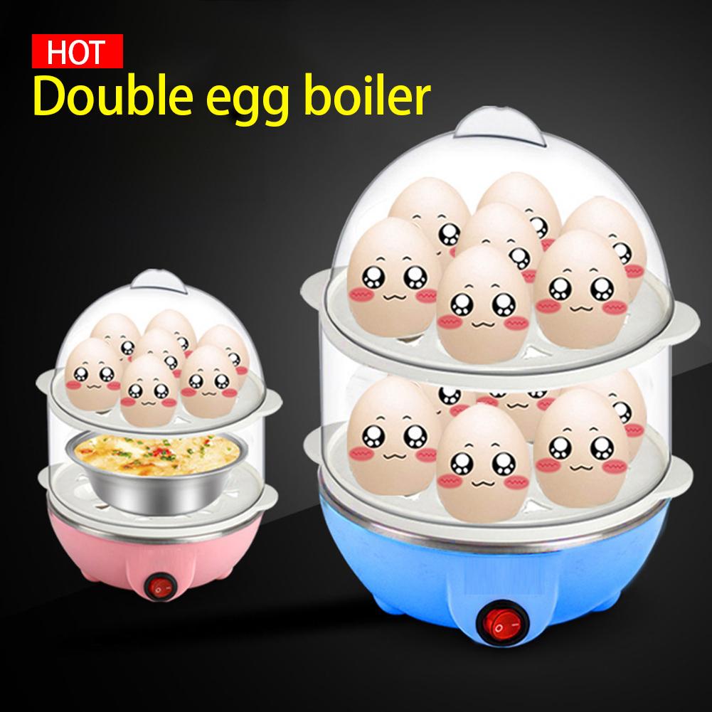 220V 350W Multifunction household Kitchen Mini Portable Multifunctional Double Layer Egg Cooker Boiler Boiled egg boiler steamer