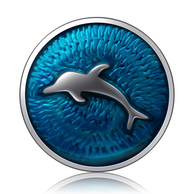 Blauw Stijl Fish Zeester Mermaid Conch Dolfijn 18Mm Snap Knoppen Fit Diy 18Mm Snap Armband Snap Sieraden Kerst