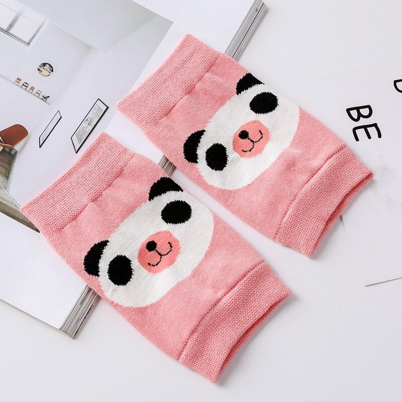 Mode Panda Patroon Zoete Leuke Knie Protector Vrouwen Dames Katoen Breien Beenwarmers FS0437: pink