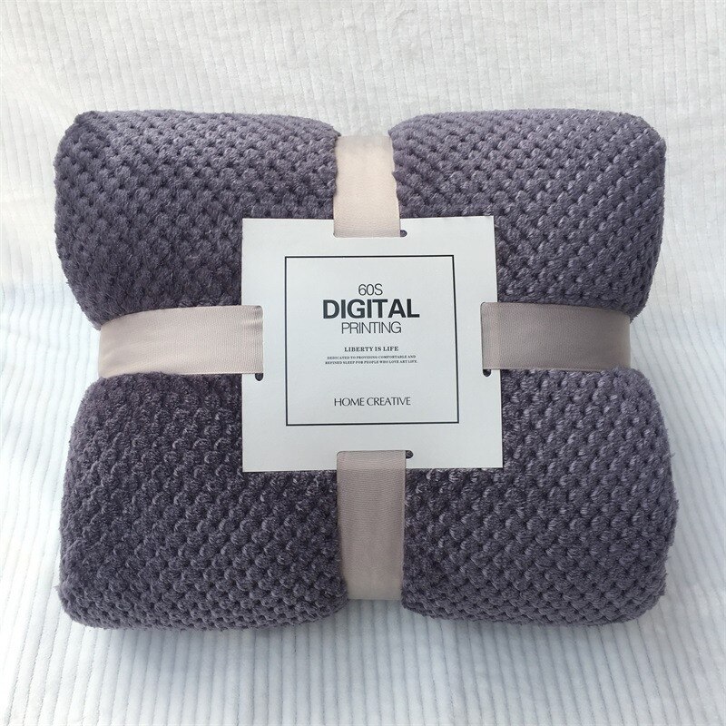 Super Warme Weiche Flanell Decken Flugzeuge Sofa Für Büro freundlicher Decke Tragbare Auto Reise Bettdecke Bettwäsche Werkzeug Zubehör: Violett  / 45x65cm 