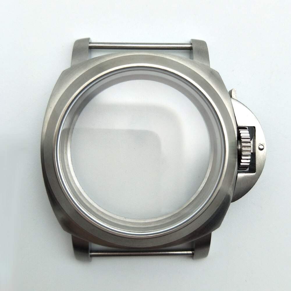 watch case 44 mm silver stainless steel brushed watch case hand winding fit for EAT 6497 / 6498 movement