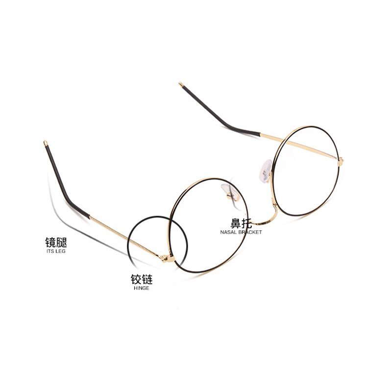 1PCs Women Men Metal Vintage Round Glasses Oversized Glasses Frame Optical Eyeglass Frame Spectacles Eyeglasses