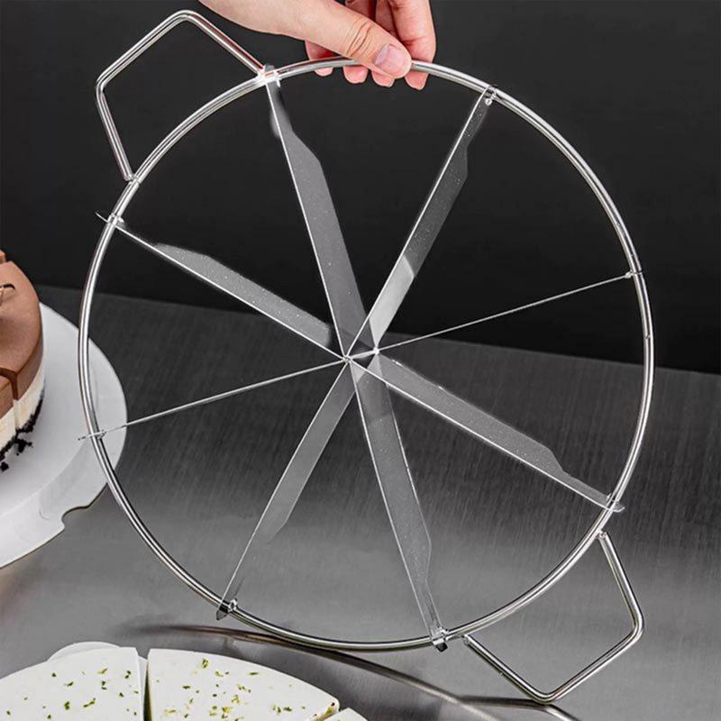 Cheesecake Slicer Cake Cutting Tool Stainless Steel Pie Cutter Non Stick Round Pastry Cheese Pizza Cutting Press Tool with Side
