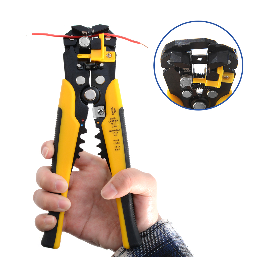 Crimpadora de cables automática ajustable, pelacables multifuncional, alicates de prensado, Terminal, herramienta de mano