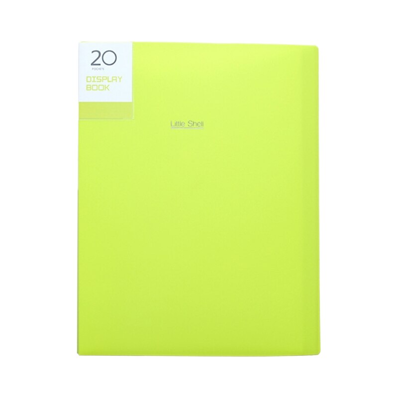A4 Display Book 20/30/40/60 Pages Transparent Insert File Folder Document Bag N7MA: Green 20 Page