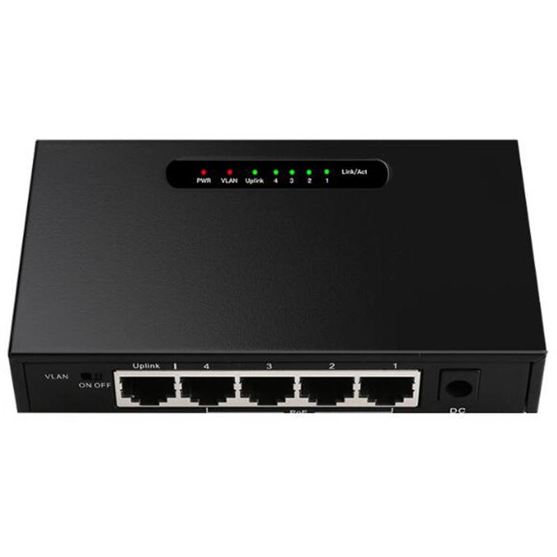 5 Port POE Gigabit Switch RJ45 Gigabit Ethernet Port Unmanaged Desktop Switch with VLAN Function for PC EU Plug: Default Title