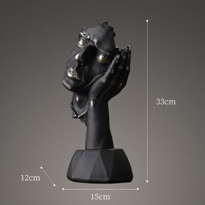 Europæisk sort harpiks tænker skulptur miniature model figurer kunsthåndværk ornamenter boligindretning tilbehør fødselsdag: 6