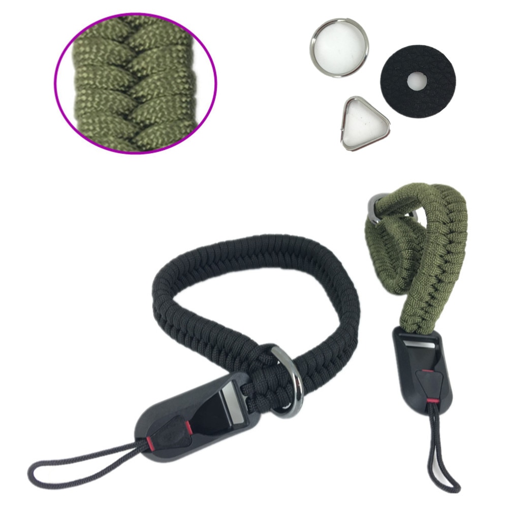 Boucle à dégagement rapide + dragonne en Nylon tissé, corde réglable, pour appareil photo Leica Sony Fujifilm Fuji Canon Nikon