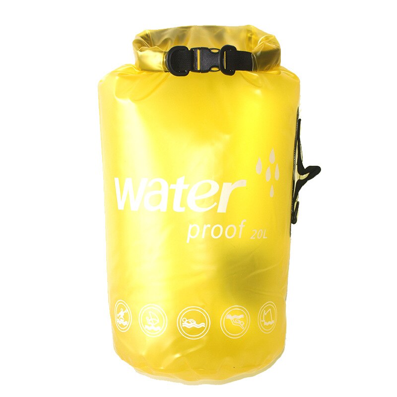 10l 20l vandtæt tørtaske udendørs opbevaringsrulle top enkelt skulder rygsæk svømning drift tømmerflåde vandreture tasker havpakke: 20l gule