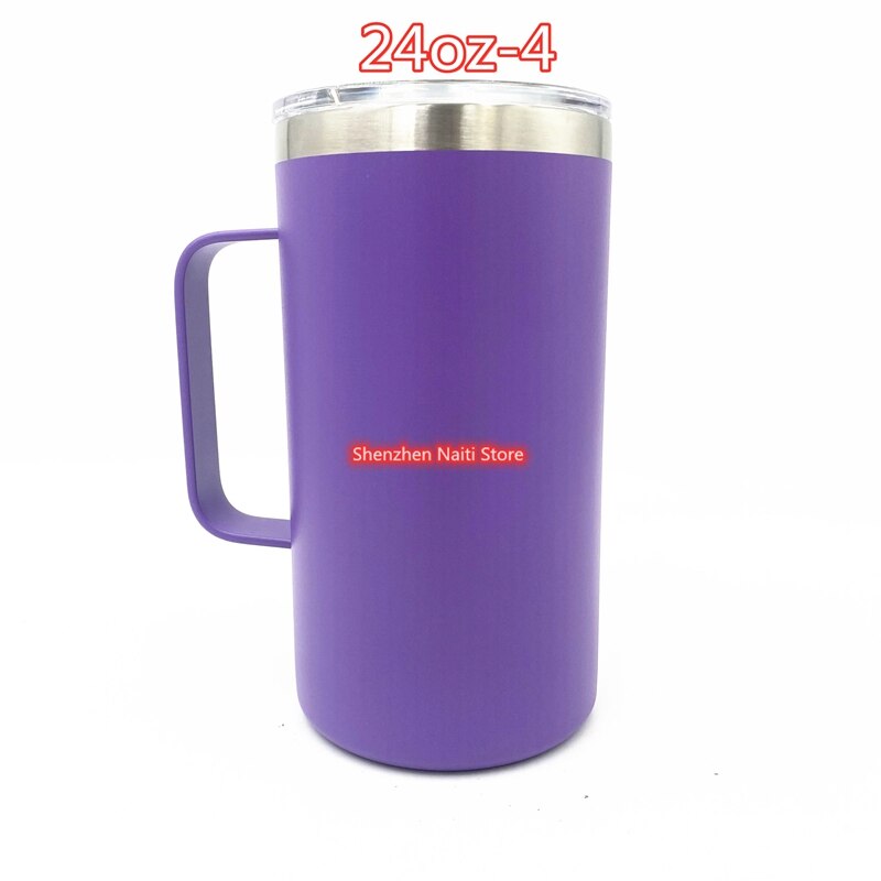 Coffee Mug with Handle, 24oz Insulated Stainless Steel Coffee Travel Mug, Double Wall Vacuum Reusable Coffee Cup with Lid: 24oz-4