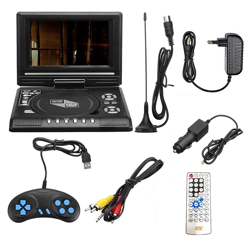 Lecteur dvd portable pour voiture, tv 7.8 pouces, hd, vcd, cd,  mp3 hd dvd, usb, cartes sd, rca, câble portable, jeu, 16:9 écrans lcd rotatifs: Default Title