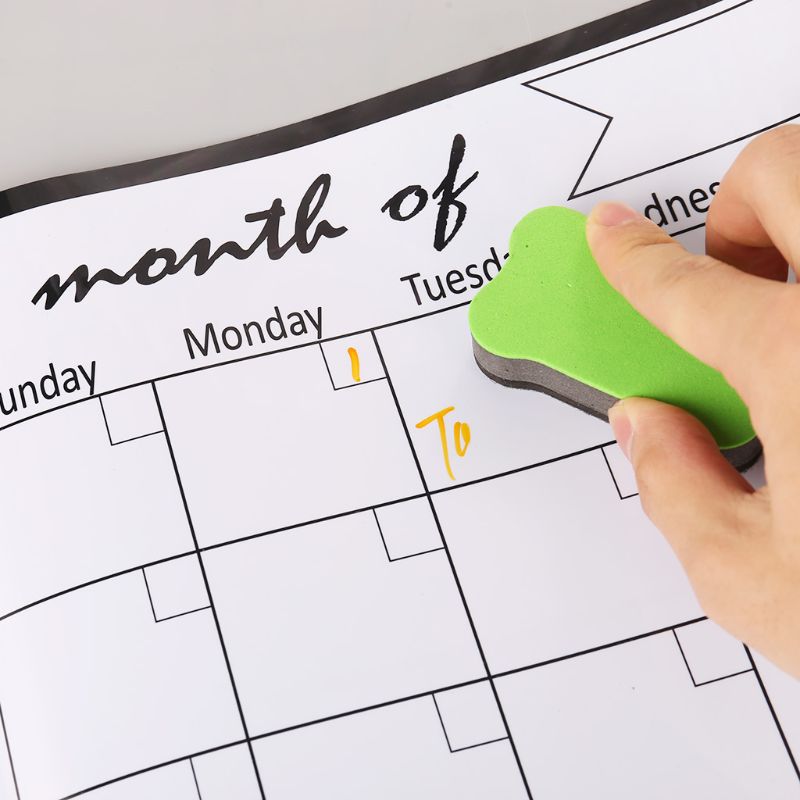 Planificador mensual pizarra magnética imanes de nevera dibujo tablero de mensajes recordatorio