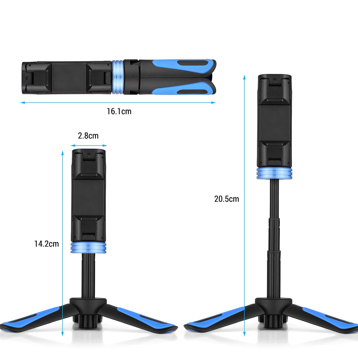 Extendable Phone Holder Mini Tripod Desktop Cellphone Bracket Clamp with Cold Shoe Foldable Smartphone Tripod for iPhone xiaomi