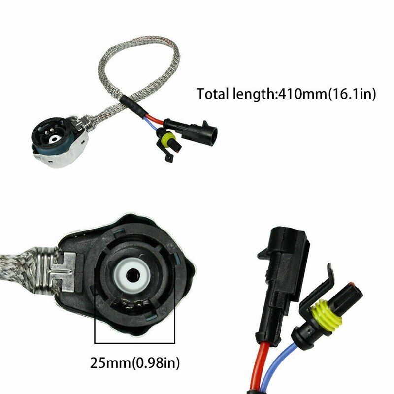 2X D2S/D4S HID Xenon Bulb Adapters Wire Harness Connector Cable Socket