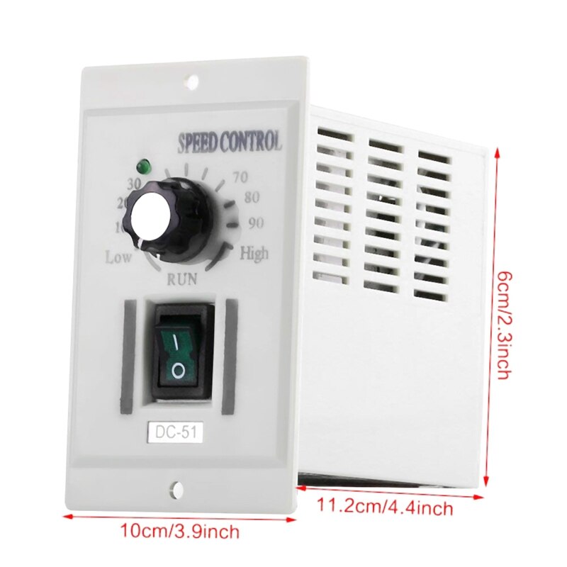 Ac 110V 400W Knob Motor Speed Controller Dc 0-90V Variable Adjust Lathe Control