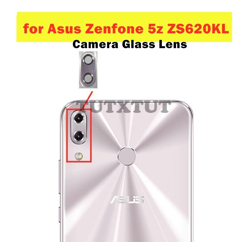 2Pcs Voor Asus Zenfone 5z ZS620KL Terug Camera Glazen Lens Belangrijkste Rear Camera Lens Met Lijm Reparatie Onderdelen