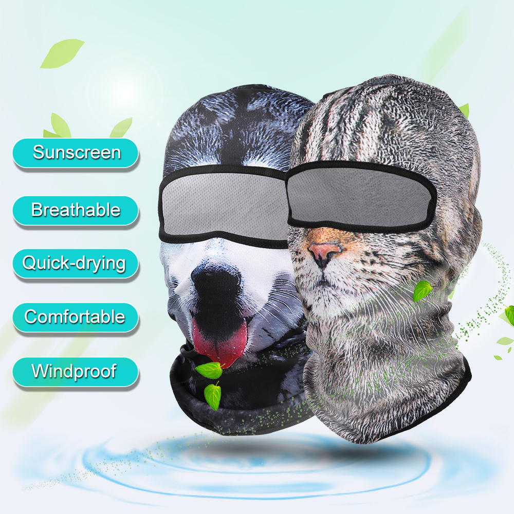 3d djur katt hund cykel hattar balaclava halloween snowboard vintervärmare vindtät hjälm liner helmask för män kvinnor