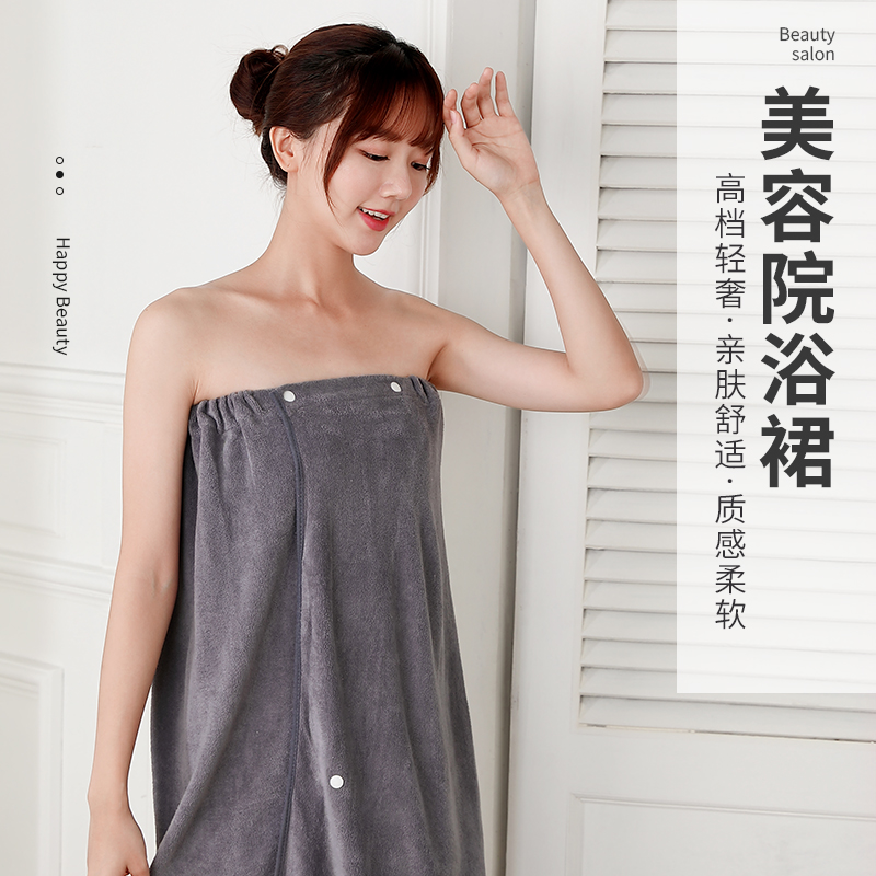 Albornoz de microfibra portátil para mujer, Toalla de baño suave para ducha para adultos, traje de salón de belleza para el hogar, toallas de sauna, baño