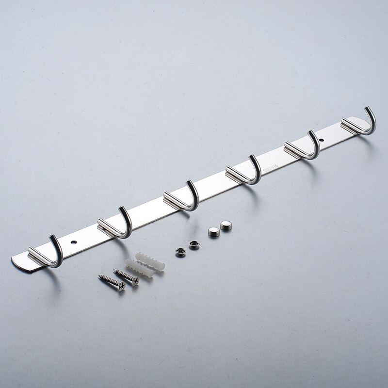 Sliver Mirror Stainless Steel Hanger Hooks with 3/4/5/6/7/8 Hooks for Towels Hold Hanger In Bathrooms Kitchen Towel Hook