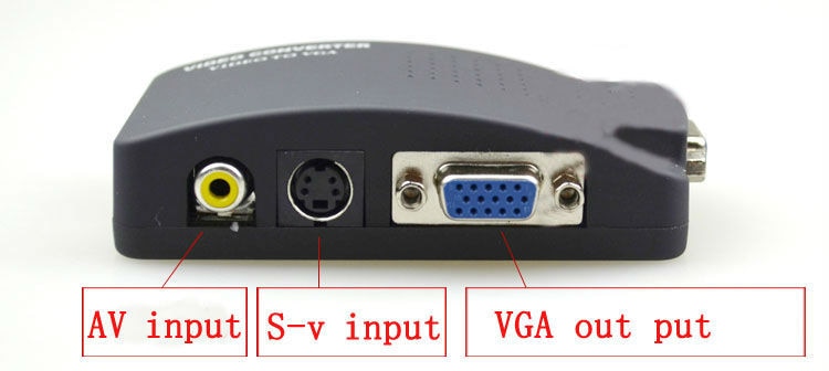 TV DVD AV Composite RCA S-Video Naar VGA Monitor PC Video Adapter Converter Switch Box