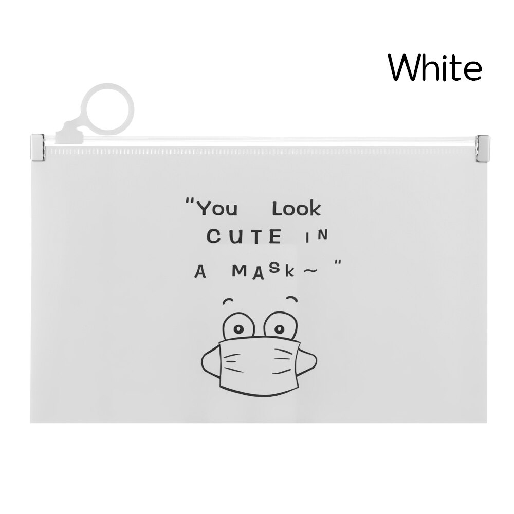 1PC Portable Transparent Anti-dust Mask Storage Bag Dustproof Pollution-Free Face Masks Container Plastic Mask Cover Bag: white