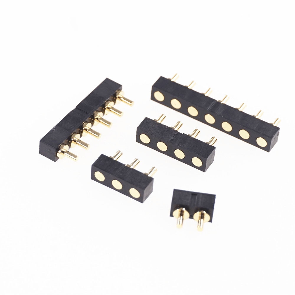 5 pcs Male Spring Loaded Pogo pin header Female Target Connector Mate 2.54mm Pitch 2 3 4 5 6 7 Positions Through Hole PCB