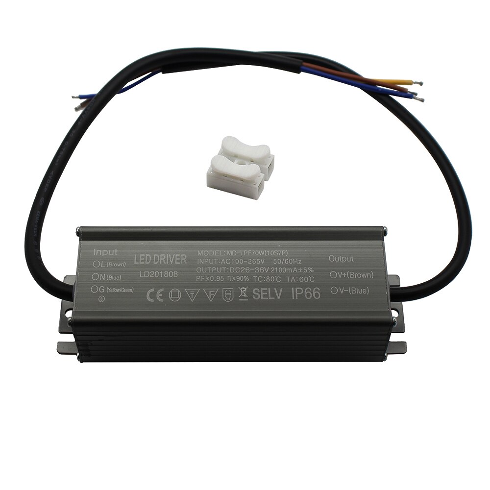 Aluminium IP66 70W Led Driver 2100mA Ac 100-265V Voeding Verlichting Transformator Drivers Ballast Voor Spotlights/Straat Lampen