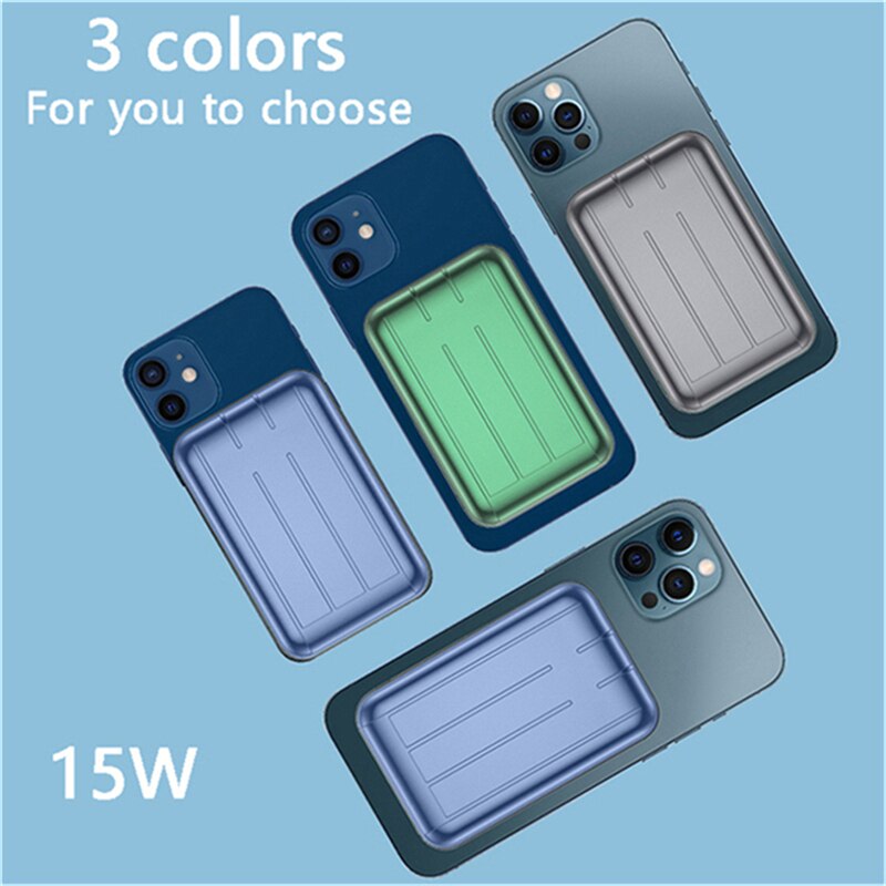 Ładowarka magnetyczna 15W moc Bank dla Magsafe iphone 12 12zawodowiec Max 12 mini ultra-cienka bezprzewodowa ładowarka skarb dodatkowa bateria