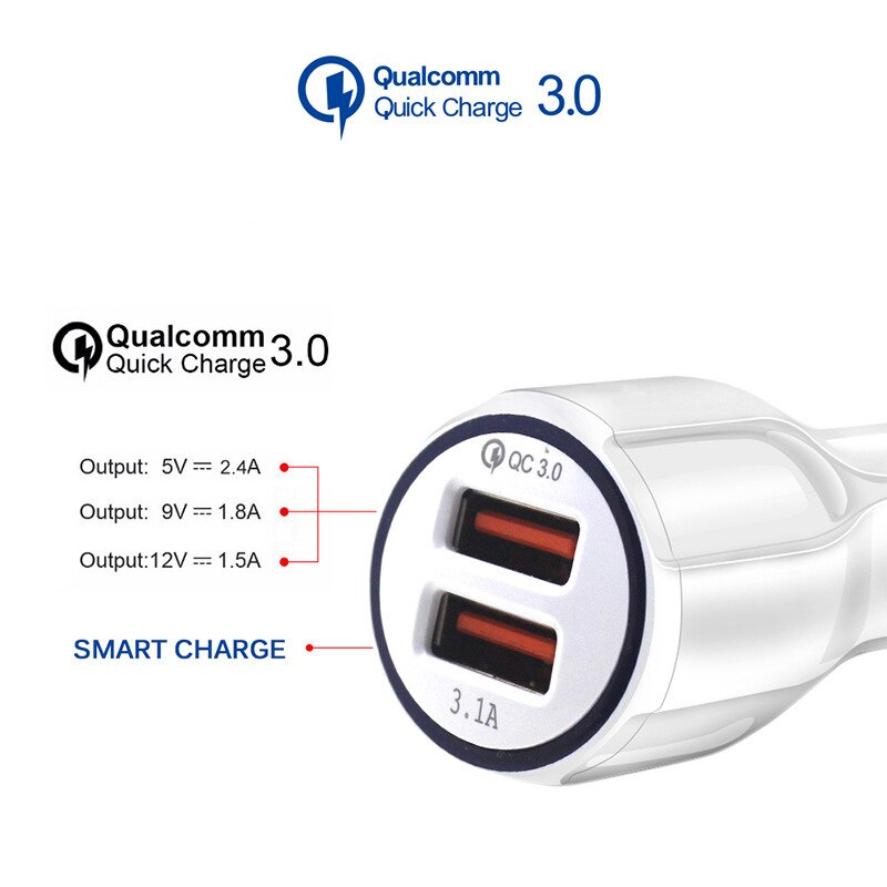 Cargador Usb de carga rápida 3,0 para teléfono móvil, adaptador de carga rápida Qc 3,0, cargador Mini Usb de coche