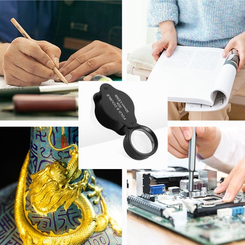 Magnifying Glass 30X Optics Loupes Magnifier Loop Portable Pocket Magnifier