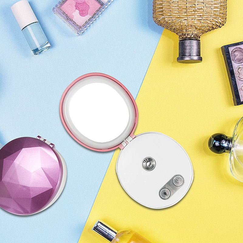 Led sminkspegel lampa usb-batterier laddarväska mini jonångare sminkljus ansiktsfuktspruta spa ångapparat
