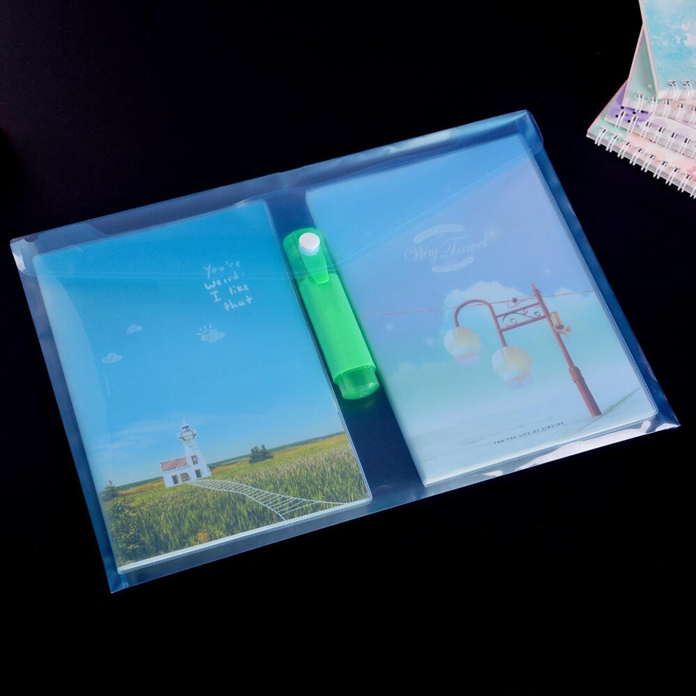 Folder transparente para documentos, carpeta de plástico con cierre de botón a presión, suministros de papelería para estudiantes, escuela y oficina