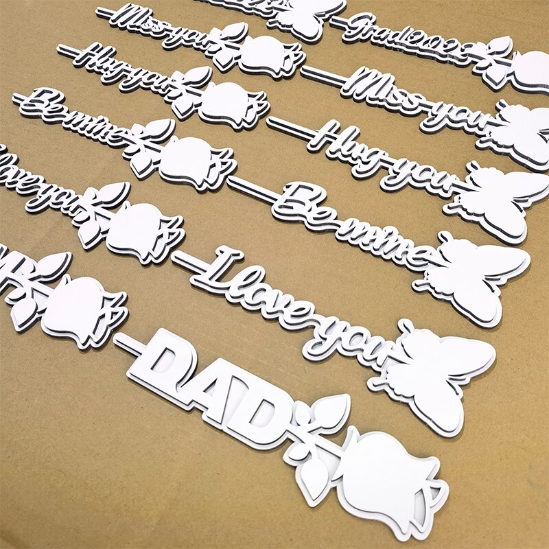 12Pcs Sublimatie Lege Mdf Rose Bloem Beste Cadeau Diy Trouwdag Moederdag Individualiteit Mode Romantiek Aanwezig