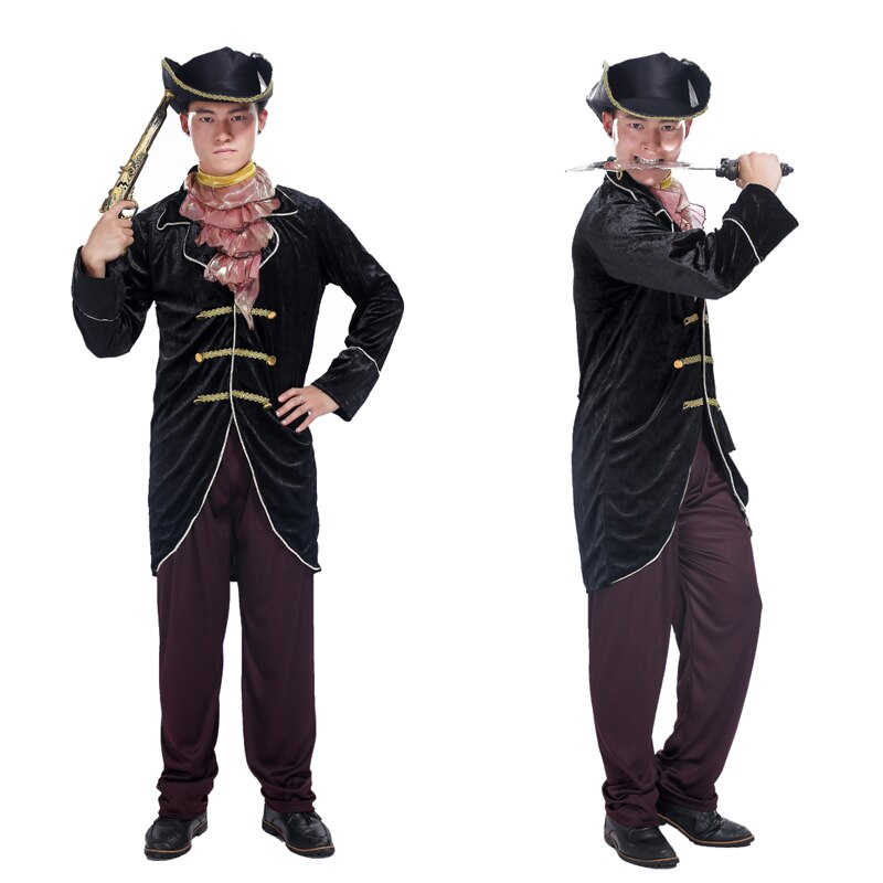 Traje de Cosplay de lujo para Halloween, disfraz de pirata, disfraz de adulto, hombre, Piratas del Caribe, Capitán Jack, disfraces de Sparrow
