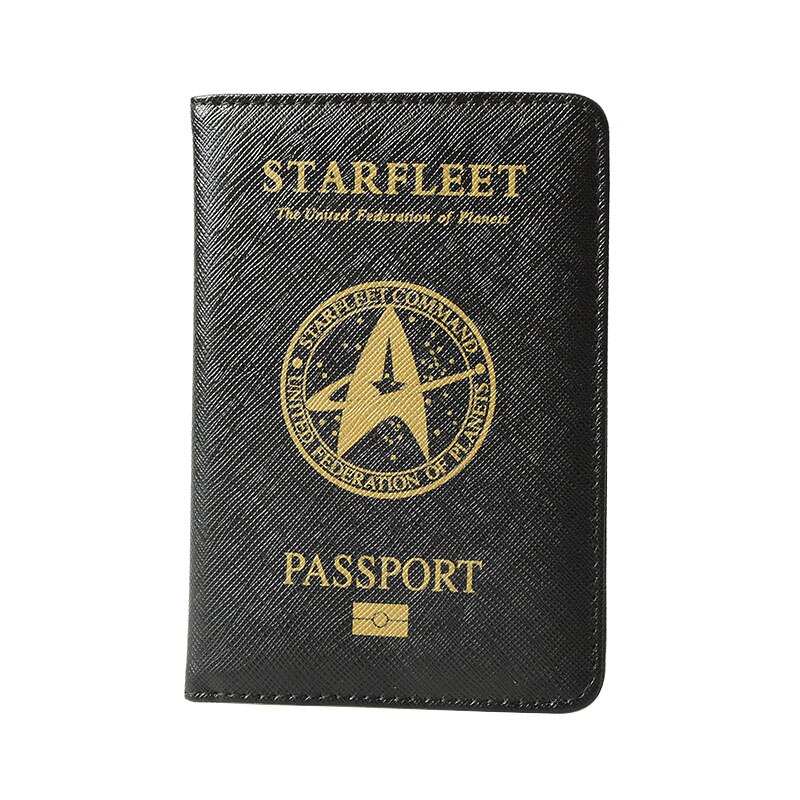 HEQUN-couverture de passeport Starfleet noire, blocage Rfid, support de passeport en cuir Pu, pour Id étui pour cartes de crédit, couverture de voyage,: Default Title