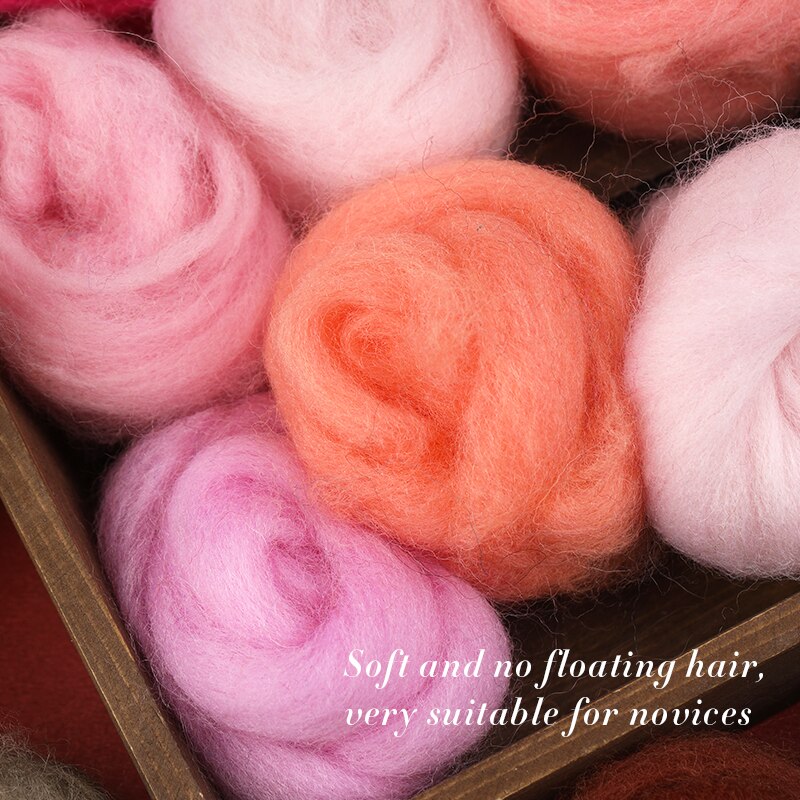Lmdz 40 Wol Kleur Serie 3G/5G/10G Wol Fiber Diy Wol Fibre Bloem Dier speelgoed Vilten Wol Handgemaakte Vilten Ambachtelijke Kerst