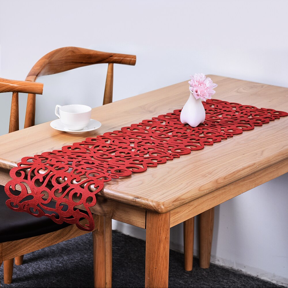 Aankomst TV Kast Tafellopers Rechthoek Voelde Holle Out Tafellopers Voor Bruiloft Decoraties Tafel Home Decor VC: B