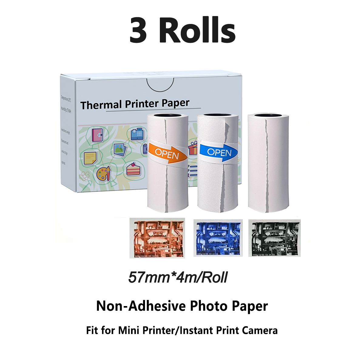 Mini Pocket Printer 5 Rolls Of Self-Adhesive Paper Portable Thermal Printer For Printer Suitable For Home Office Study And Work: Fuchsia