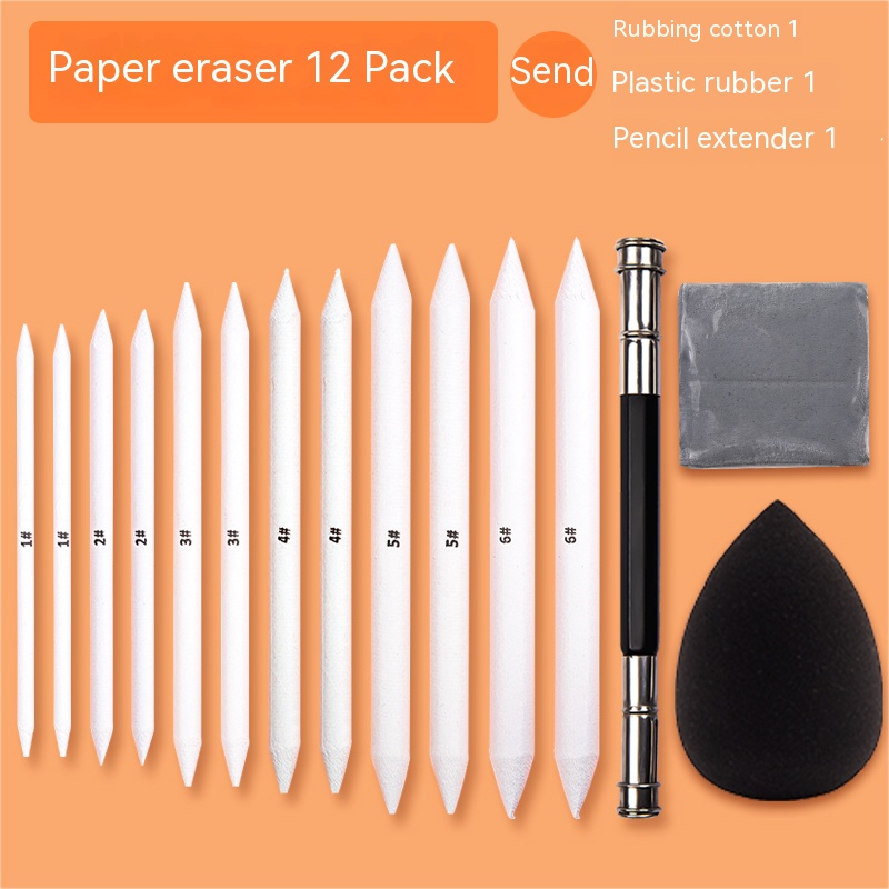 Blending Stumps and Tortillions Paper Art Blenders Sandpaper Pencil Set Sketch Sponge for Artist Charcoal Sketch Drawing Tools: Blue