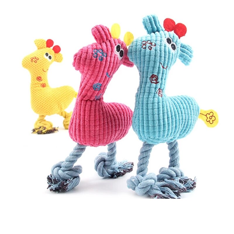 Mordedores de juguete para perros pequeños, mordedores de Flamenco de peluche, Chihuahua, Bulldog Francés, sonido chirriante interactivo, suministros para Mascotas