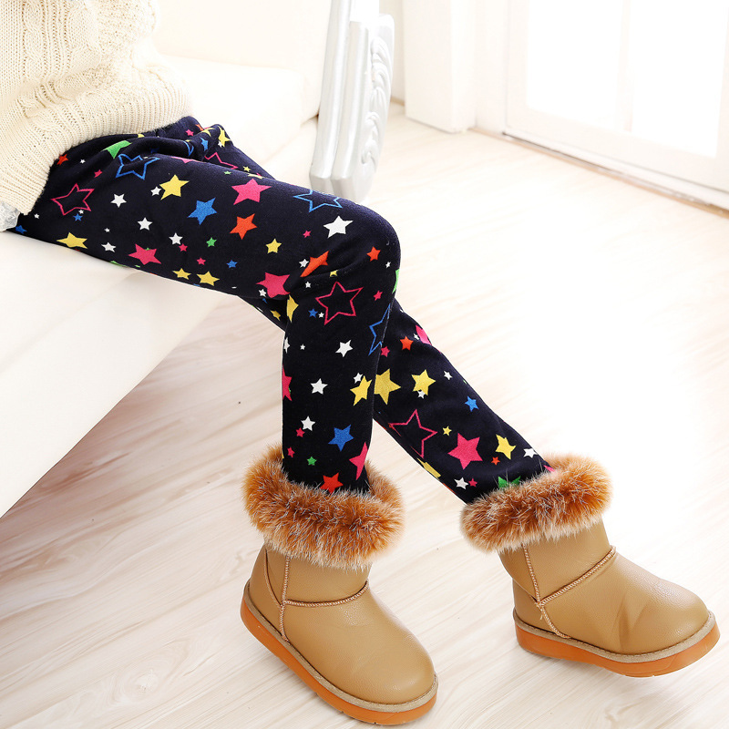 Vinter koreansk version af pigen perle fløjl falder ikke fløjl plus fløjl fortykkelse leggings støvler bukser: Pentagram / 12t