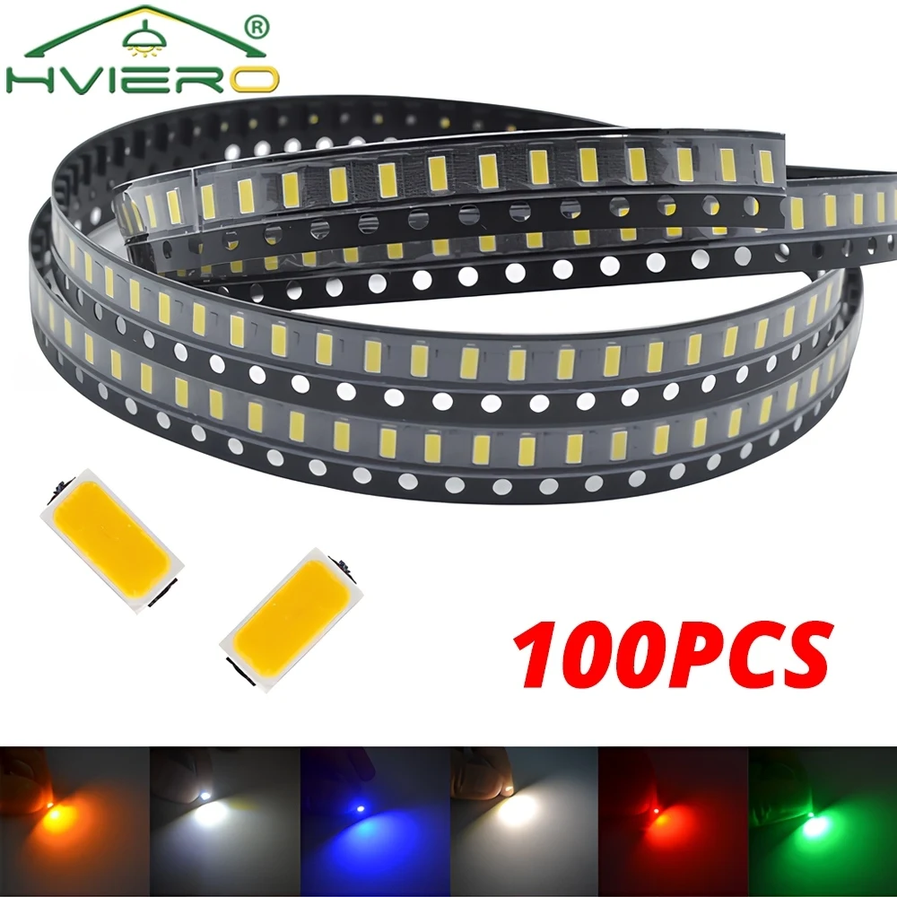 100/200X Chips LED SMD SMT blancos 3014 Cuentas de luz rojas, verdes, azules y amarillas Lámpara de 10-12LM 6000-6500K 1,8 ~ 3,4 V 20MA Diodo emisor Led