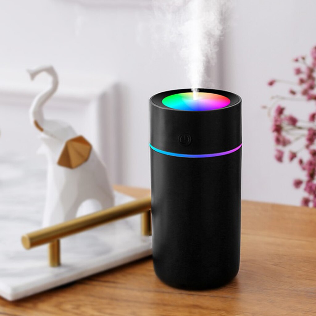 Mini Ultrasonic Air Humidifier Car Home Aroma Essential Oil Diffuser Air Purifier Colorful Light 320ML Desktop Mist Maker